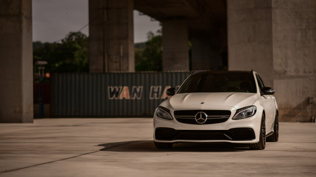 White car parked bridge person free wallpaper - medium preview image