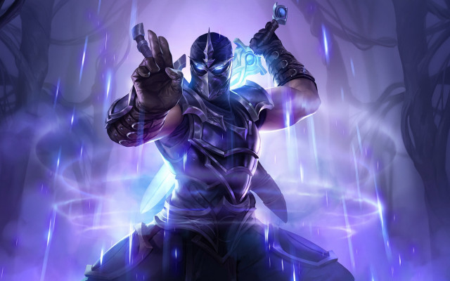 Man in costume purple glow free wallpaper - medium preview image