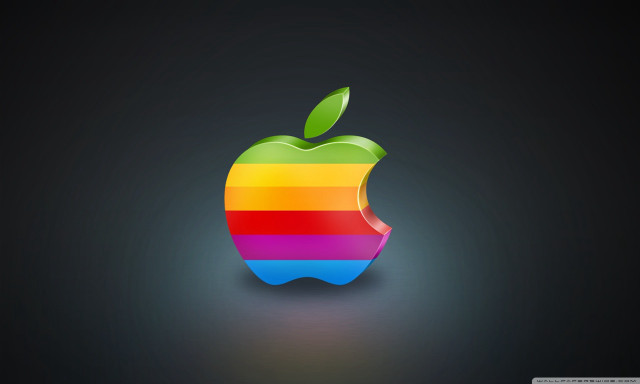 Colorful apple logo black green free wallpaper - medium preview image