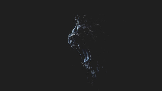 Black cat dark open mouth free wallpaper - medium preview image