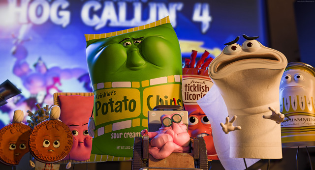 Cartoon characters potato chips table free wallpaper - medium preview image