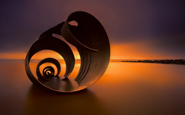 Sculpture water sunset spirals landart free wallpaper - medium preview image