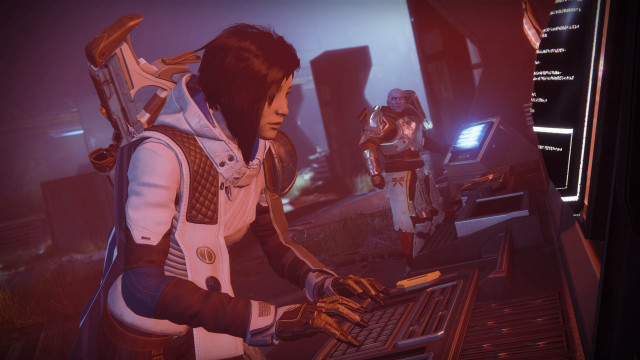 Futuristic person laptop sci fi free wallpaper - medium preview image