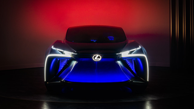 Futuristic car red blue light free wallpaper - medium preview image