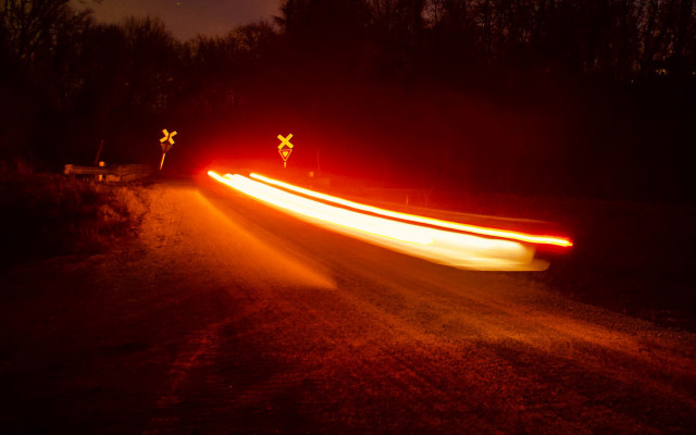 Car night road light streaks free wallpaper - medium preview image