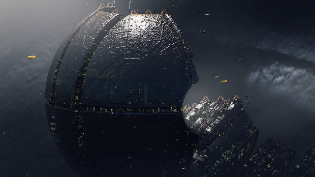 Futuristic city night sky massive free wallpaper - medium preview image