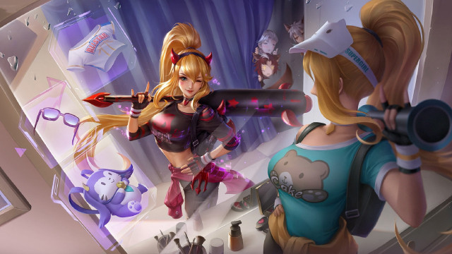 Woman girl cat guns leagues free wallpaper - medium preview image