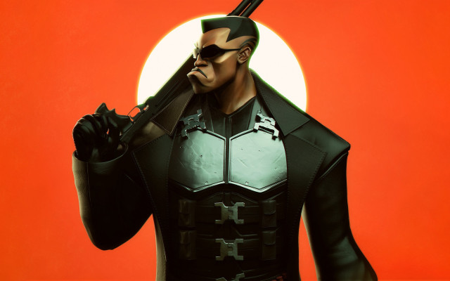 Man suit gun moon red free wallpaper - medium preview image