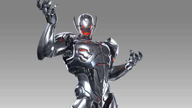 Robot armor glowing gradient helmet free wallpaper - medium preview image