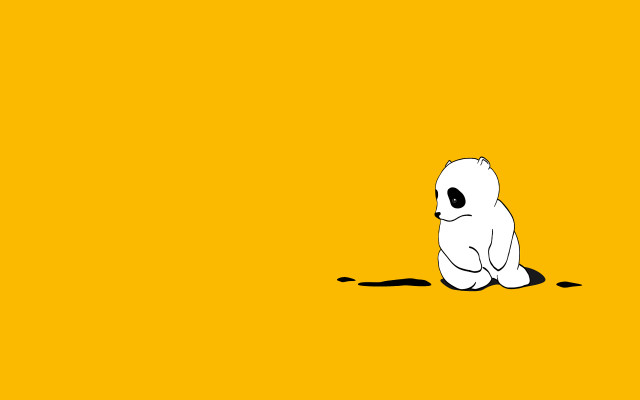 White polar bear yellow background free wallpaper - medium preview image