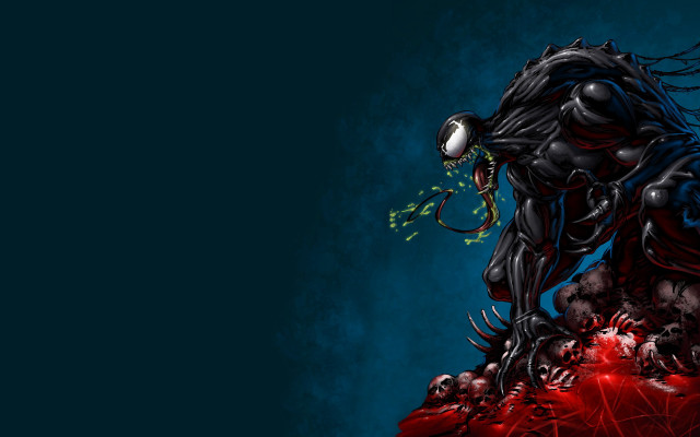 Black alien red heart blue free wallpaper - medium preview image