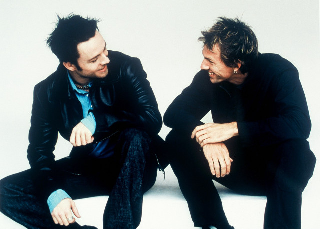 Two men sitting neo dada free wallpaper - medium preview image