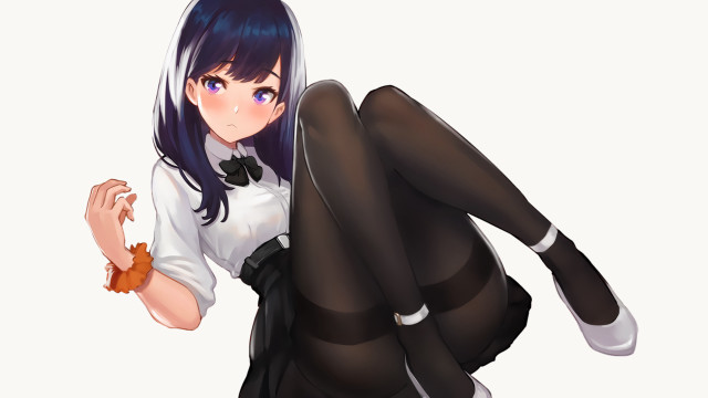 Black hair white shirt black free wallpaper - medium preview image