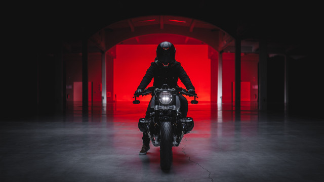 Dark motorcycle rider red light free wallpaper - medium preview image