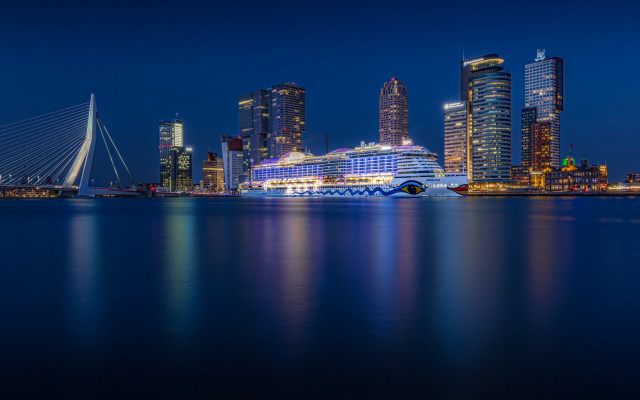 City skyline bridge night lights #5 free wallpaper - medium preview image