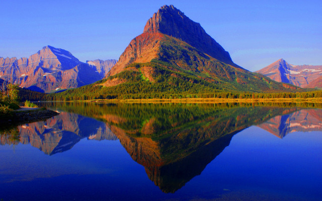 Mountain range reflection lake forest #8 free wallpaper - medium preview image
