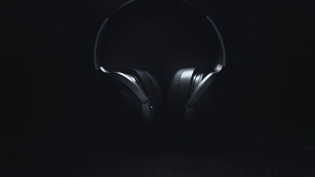 Headphones table dark minimalism ambient free wallpaper - medium preview image