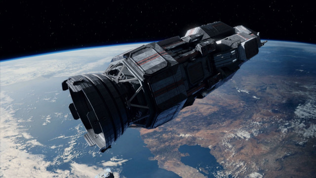 Earth space station aurora moon free wallpaper - medium preview image