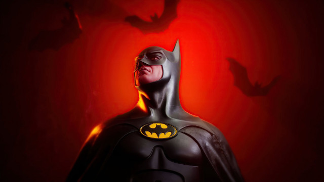 Batman red background bats glowing free wallpaper - medium preview image