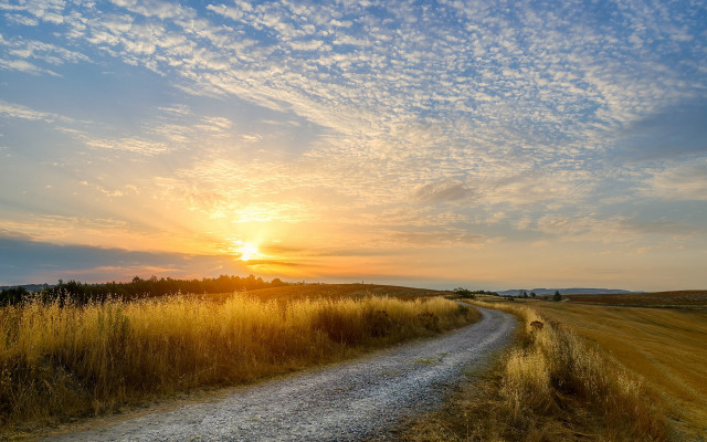 Dirt road sunset clouds mountain #2 free wallpaper - medium preview image