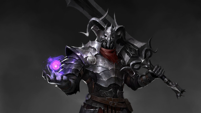 Dark knight purple light sword free wallpaper - medium preview image