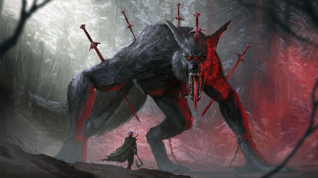 Man demon forest swords blood free wallpaper - medium preview image