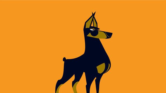 Dog hat portrait bauhaus orange free wallpaper - medium preview image