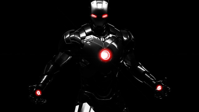 Robot red eyes black background free wallpaper - medium preview image
