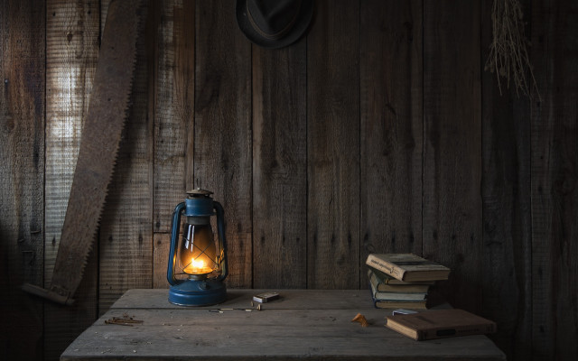 Blue lantern wooden table books free wallpaper - medium preview image