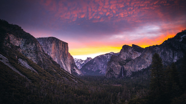 Mountain range sunset clouds forest #4 free wallpaper - medium preview image