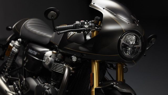 Black motorcycle gold trim detailed free wallpaper - medium preview image