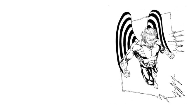 Man flying striped background black free wallpaper - medium preview image