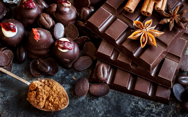 Chocolate spoon nuts food table free wallpaper - medium preview image