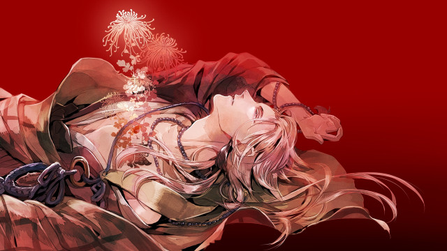 Woman red background beads jewelry free wallpaper - medium preview image