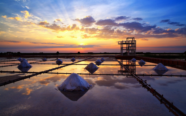 Large pool icebergs sunset beautiful free wallpaper - medium preview image
