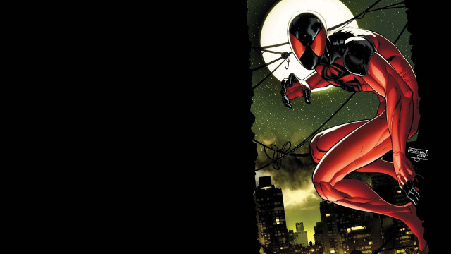 Woman red black costume air free wallpaper - medium preview image