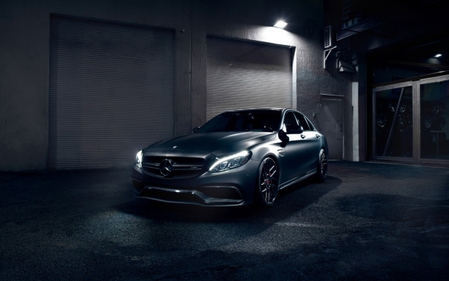 Mercedes benz dark garage night free wallpaper - medium preview image