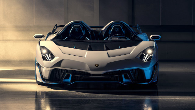 White sports car blue interior free wallpaper - medium preview image