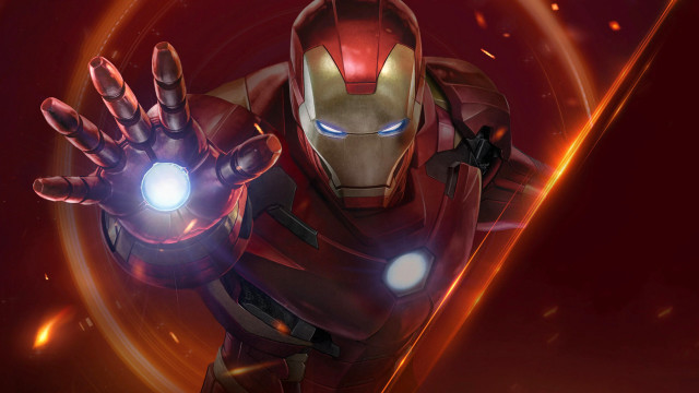 Glowing man red background spread free wallpaper - medium preview image