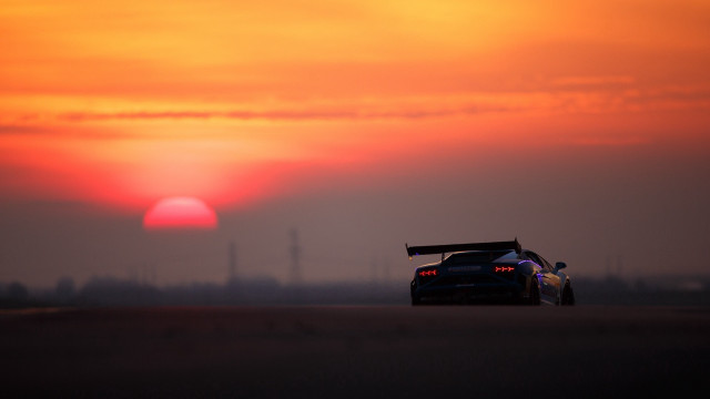 Sunset car road red sky #2 free wallpaper - medium preview image