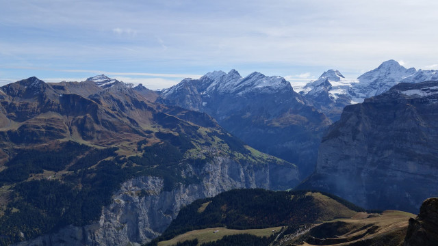 Mountain range snow capped clouds free wallpaper - medium preview image