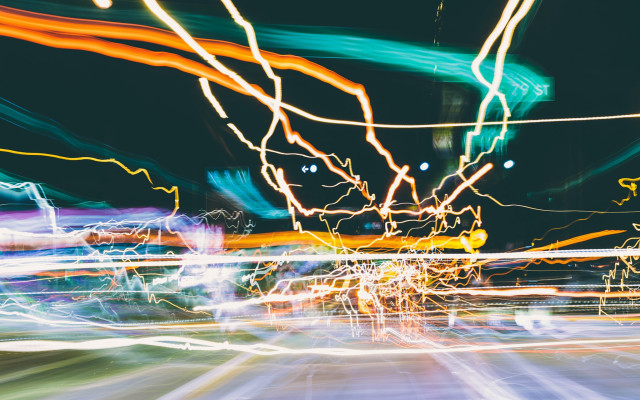 Blurry street clocktower motionblur citylights free wallpaper - medium preview image