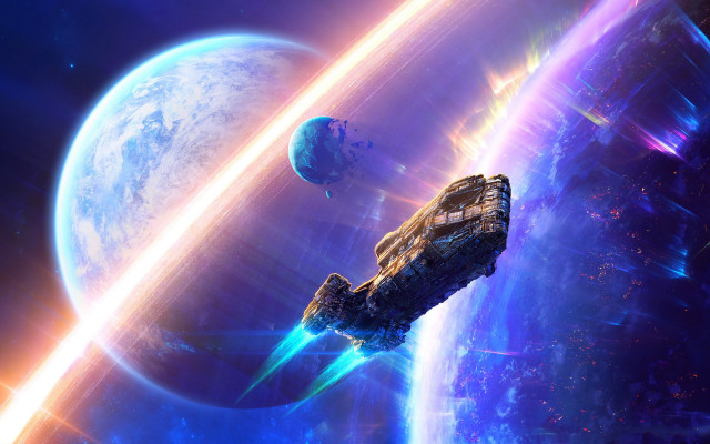 Space station galaxy moon starfantasy free wallpaper - medium preview image