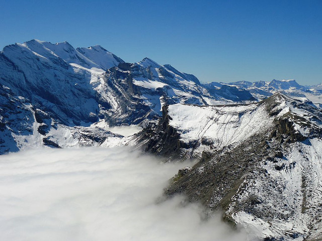 Snowy mountain range blue sky #9 free wallpaper - medium preview image