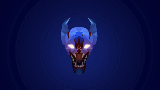 Blue red animal horn sharp free wallpaper - medium preview image