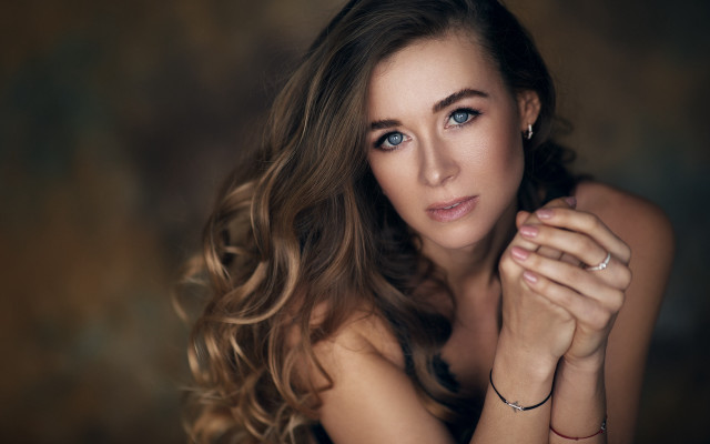 Long hair woman portrait jewelry free wallpaper - medium preview image