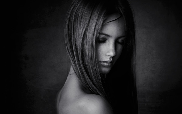 Woman long hair black background #8 free wallpaper for desktop - medium preview image