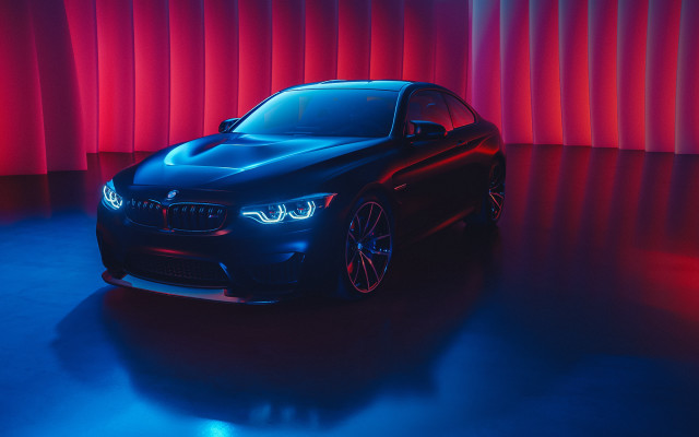 Black car red curtains blue free wallpaper - medium preview image