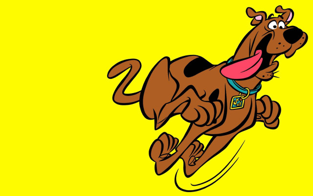 Cartoon dog running smiling yellow free wallpaper - medium preview image