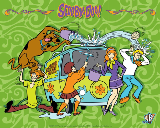 Cartoon van people dog top free wallpaper - medium preview image